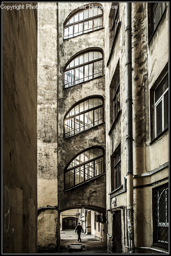 Alley, Alleyway, Road, Street, Town, Brick, Balcony