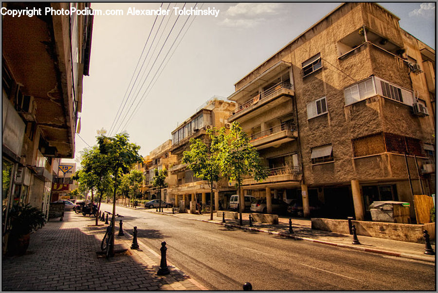 Apartment Building, Building, High Rise, Road, Street, Town, Housing