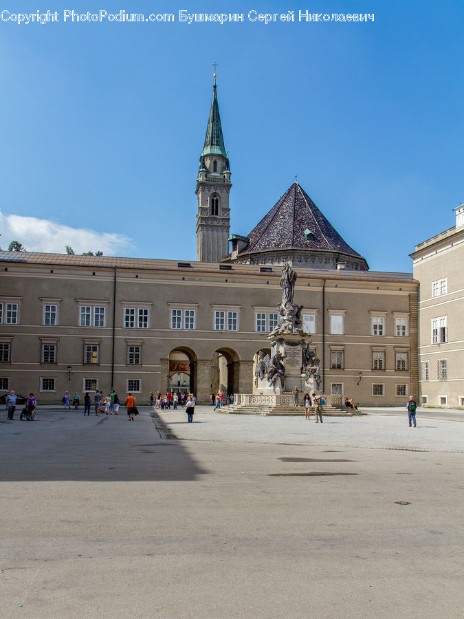 Architecture, Downtown, Plaza, Town Square, Building, Bell Tower, Clock Tower