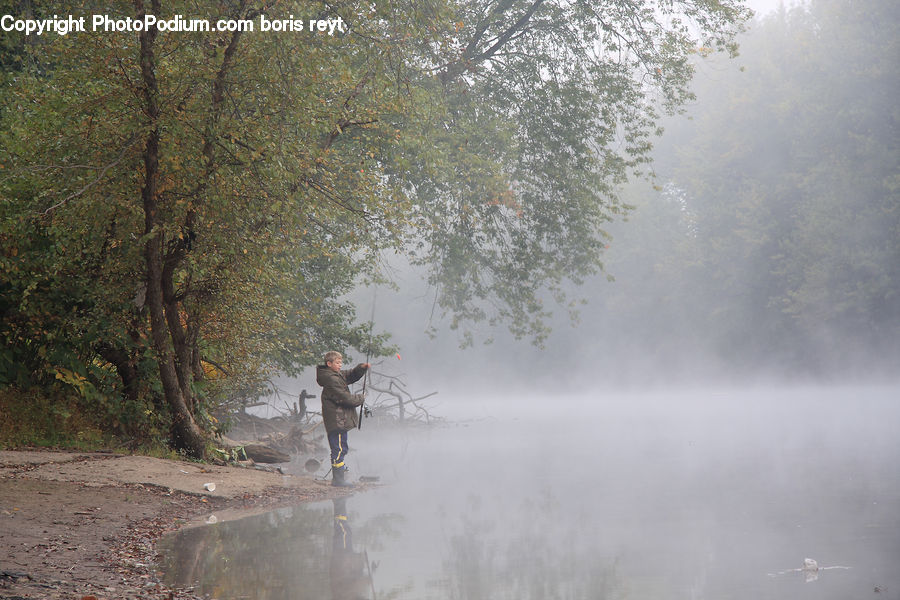 Dirt Road, Gravel, Road, Fog, Mist, Outdoors, Child