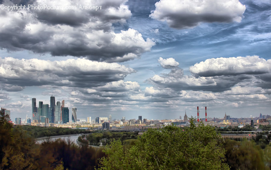Cloud, Cumulus, Sky, Azure Sky, Outdoors, Factory, Refinery