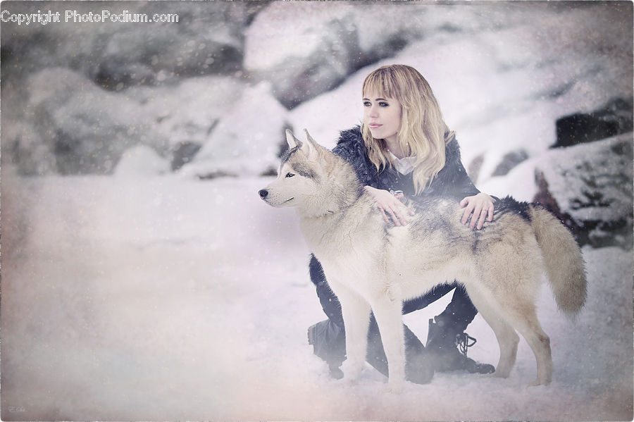 Ice, Outdoors, Snow, Adorable, Female, Person, Portrait