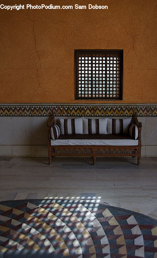 Bench, Furniture, Brick, Chair, Lighting, Indoors, Interior Design
