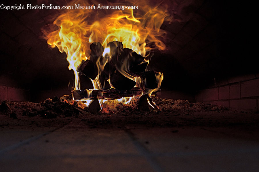 Fire, Flame, Fireplace, Hearth