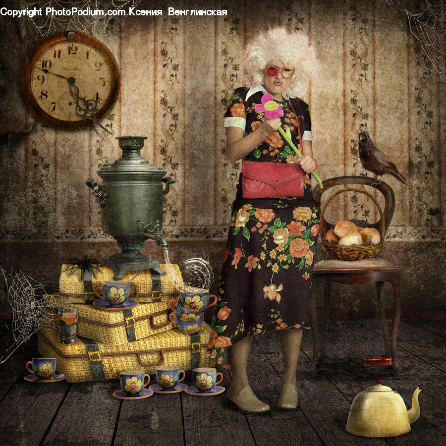 People, Person, Human, Apron, Pot, Pottery, Plant
