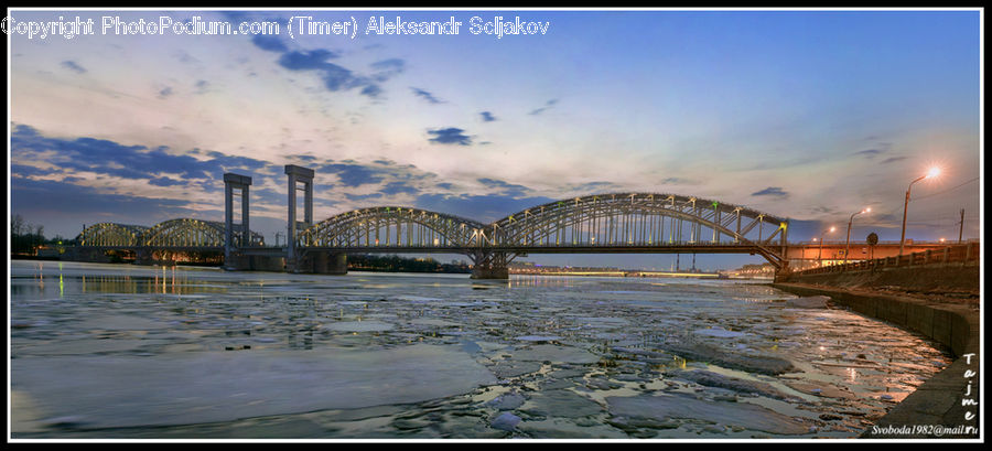 Bridge, Dock, Pier, Landscape, Nature, Scenery, Harbor