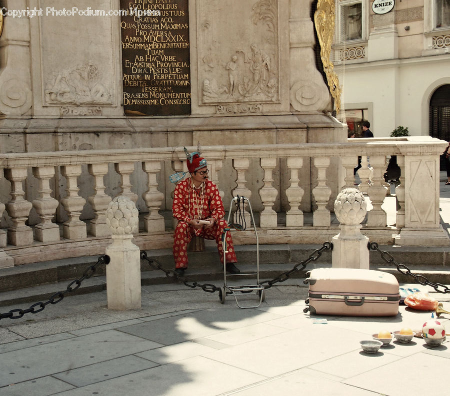 People, Person, Human, Clown, Performer, Luggage, Suitcase