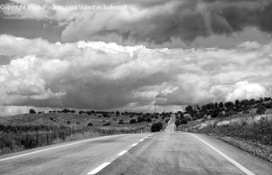 Road, Outdoors, Storm, Weather, Freeway, Highway, Cloud