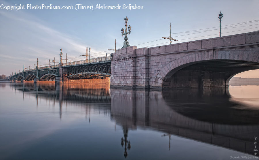 Bridge, Canal, Outdoors, River, Water, Dawn, Dusk