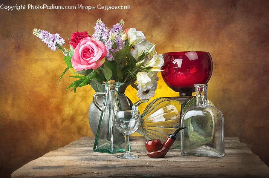 Blossom, Flower, Plant, Rose, Glass, Goblet, Potted Plant