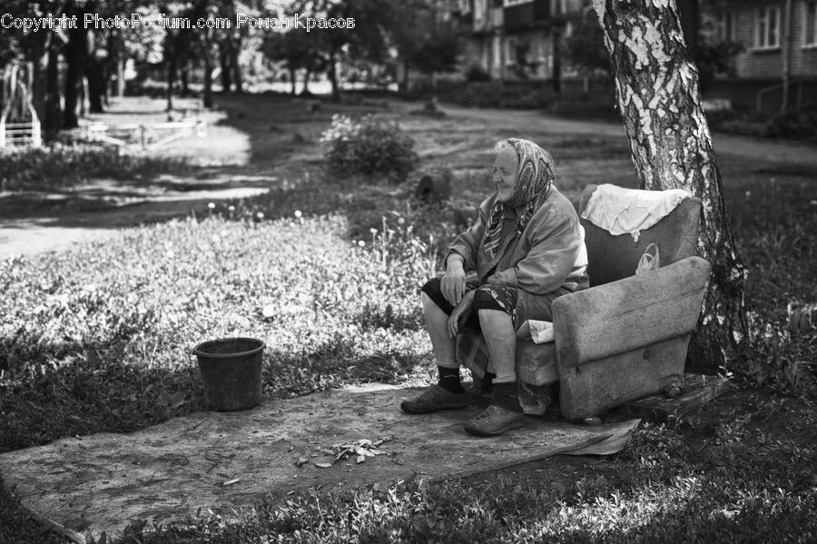 People, Person, Human, Bench, Tomb, Automobile, Car