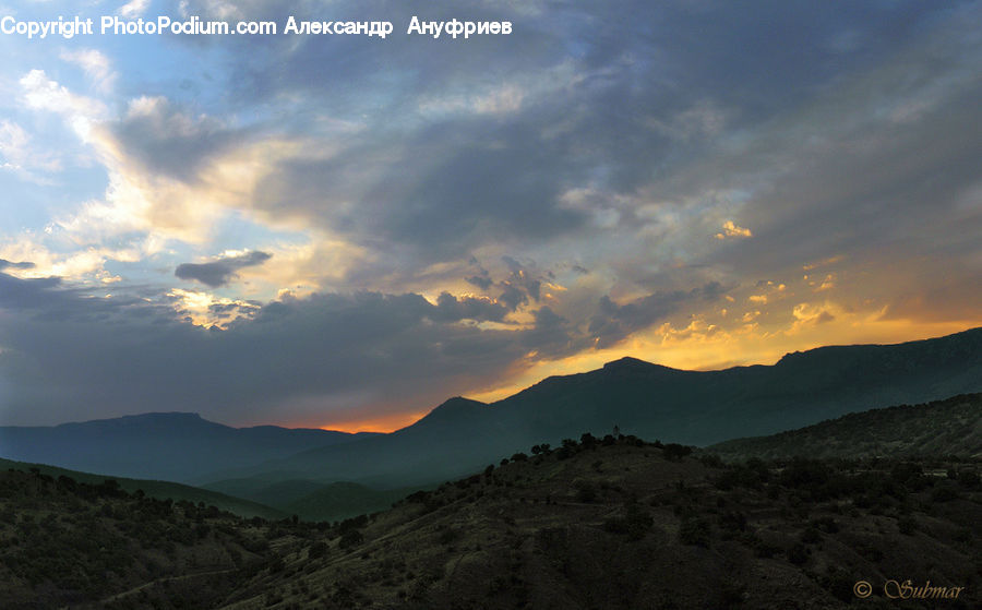 Azure Sky, Cloud, Outdoors, Sky, Mountain, Mountain Range, Crest