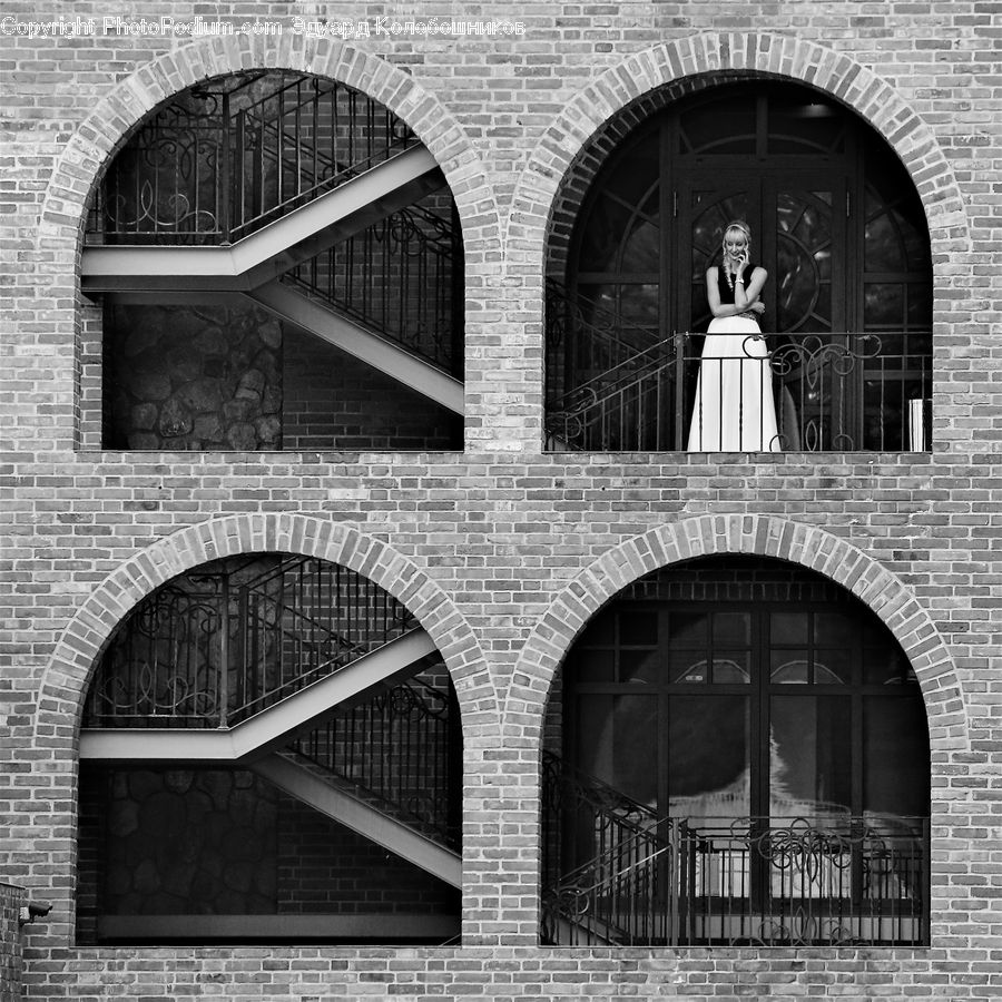 Brick, Arch, Performer, Person, Arched, Female, Portrait