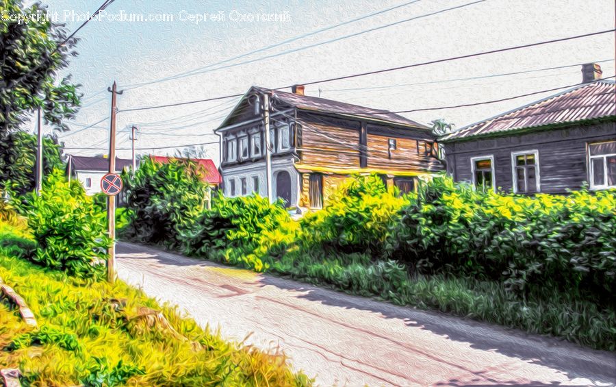 Art, Graffiti, Mural, Wall, Yard, Building, Cottage
