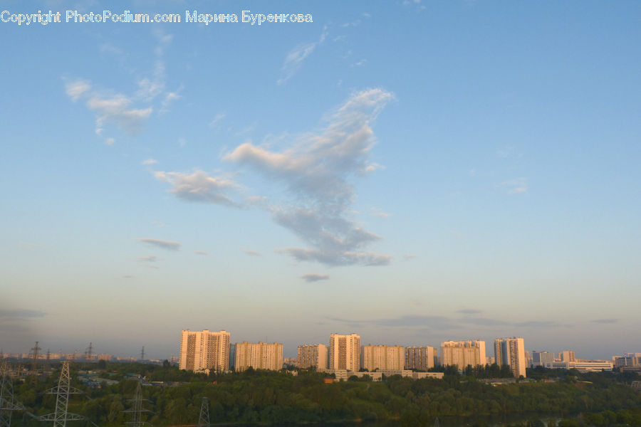 Azure Sky, Cloud, Outdoors, Sky, Cumulus, City, Downtown
