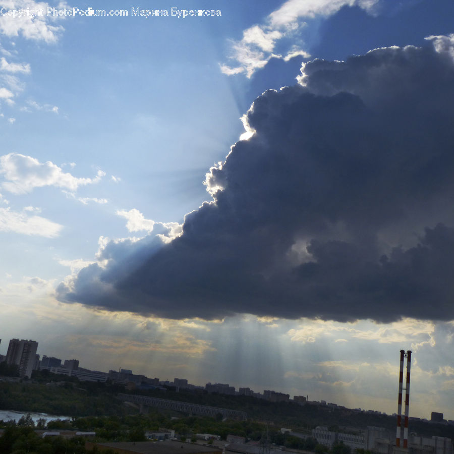 Azure Sky, Cloud, Outdoors, Sky, Cumulus