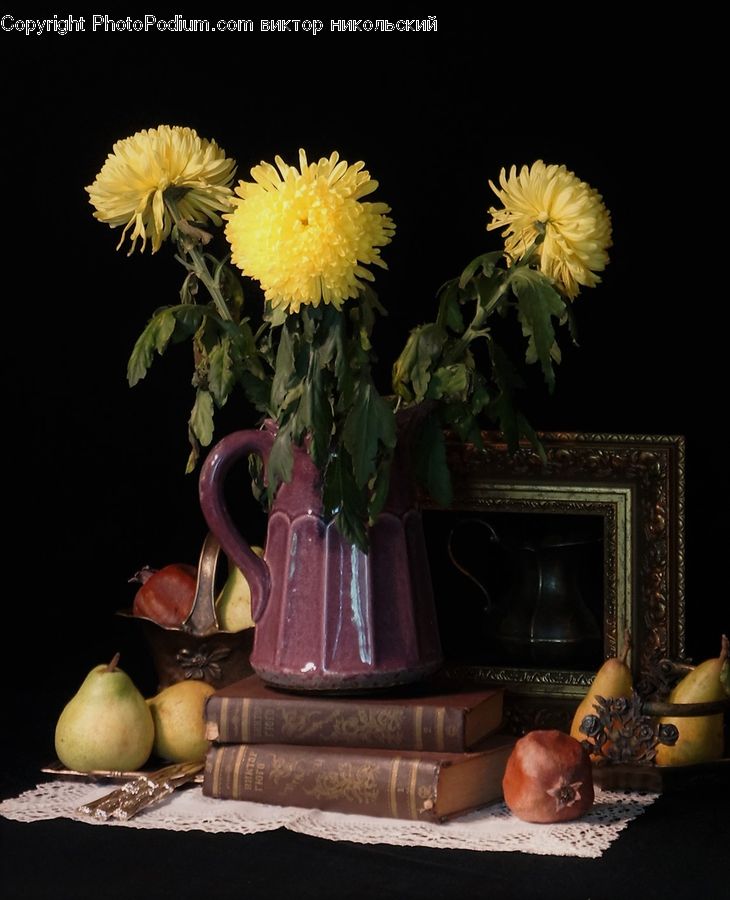 Plant, Potted Plant, Fireplace, Hearth, Glass, Goblet, Blossom