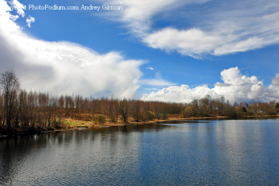 Lake, Outdoors, Water, Cloud, Cumulus, Sky, Azure Sky
