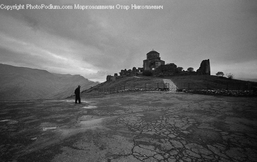 Bunker, Countryside, Outdoors, Sand, Soil, Ruins, Silhouette