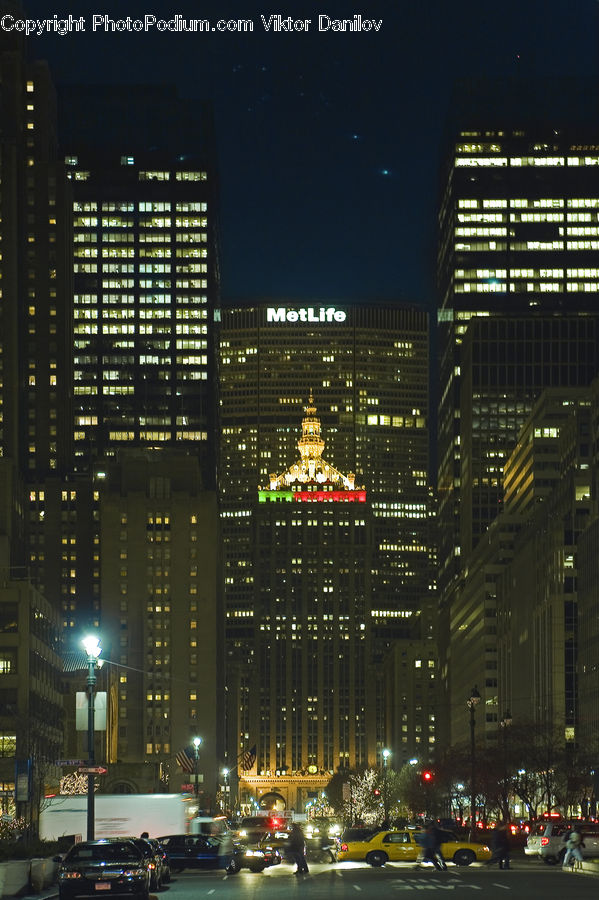 City, Downtown, Metropolis, Urban, Building, High Rise, Cab