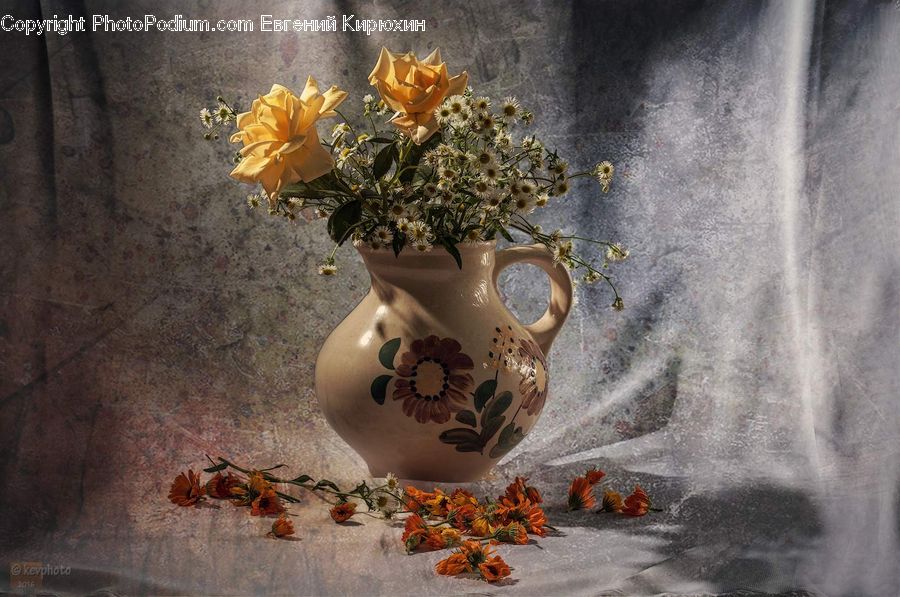 Plant, Potted Plant, Blossom, Flower, Rose, Glass, Goblet