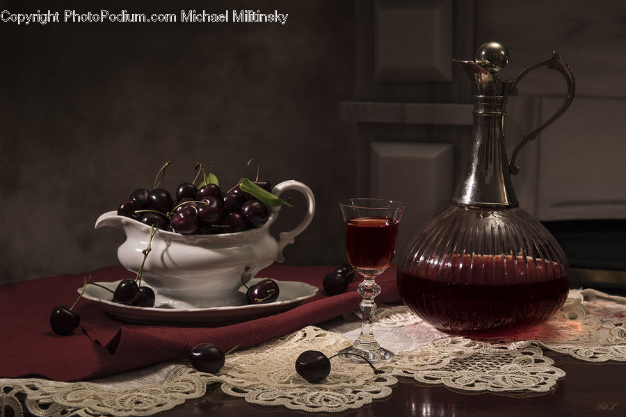 Glass, Goblet, Eggplant, Plant, Produce, Vegetable, Beverage