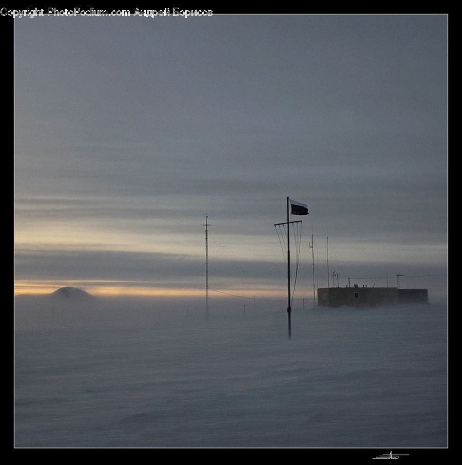Dawn, Dusk, Sky, Sunrise, Sunset, Pole, Outdoors