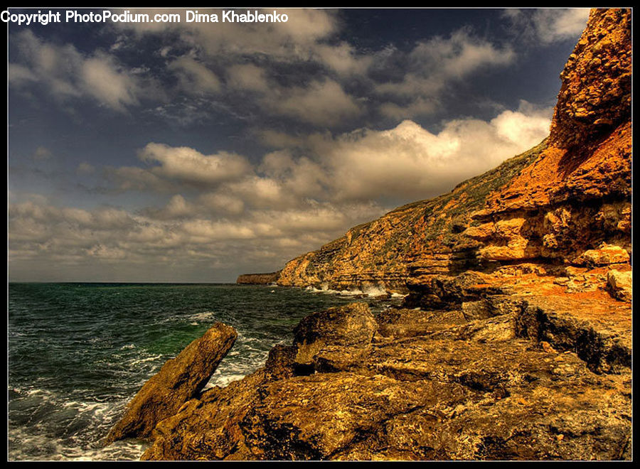 Coast, Outdoors, Sea, Water, Cliff, Rock, Landscape