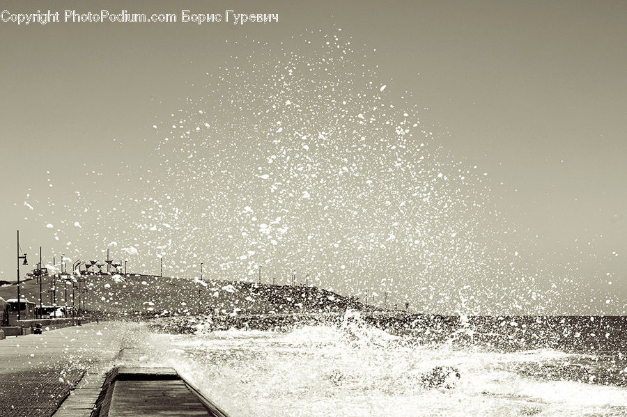 Blizzard, Outdoors, Snow, Weather, Winter, Sea, Sea Waves