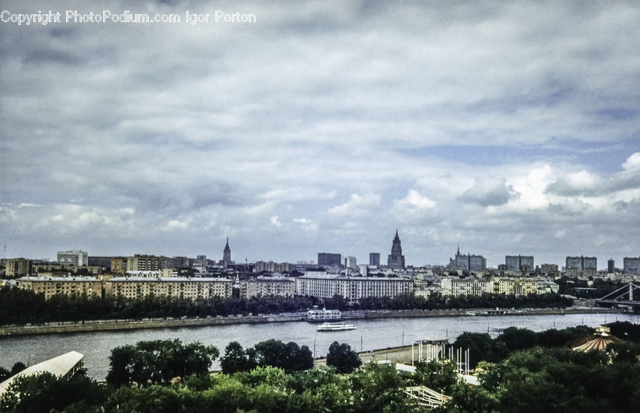 City, Downtown, Urban, Bridge, Building, Town, Coast