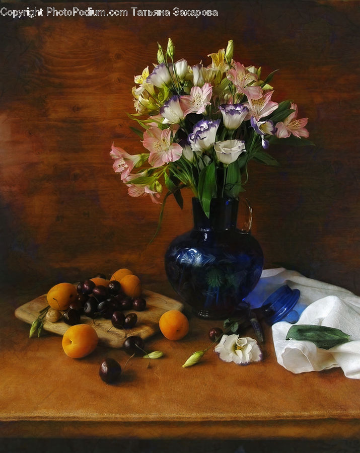 Citrus Fruit, Fruit, Orange, Jar, Porcelain, Vase, Plant