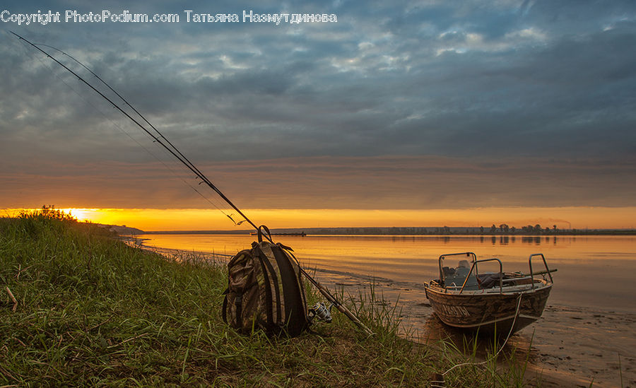 Boat, Dinghy, Rowboat, Vessel, Horizon, Sky, Landscape
