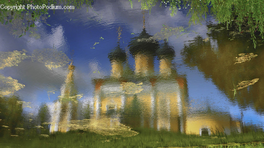 Outdoors, Pond, Water, Ripple, Field, Grass, Grassland