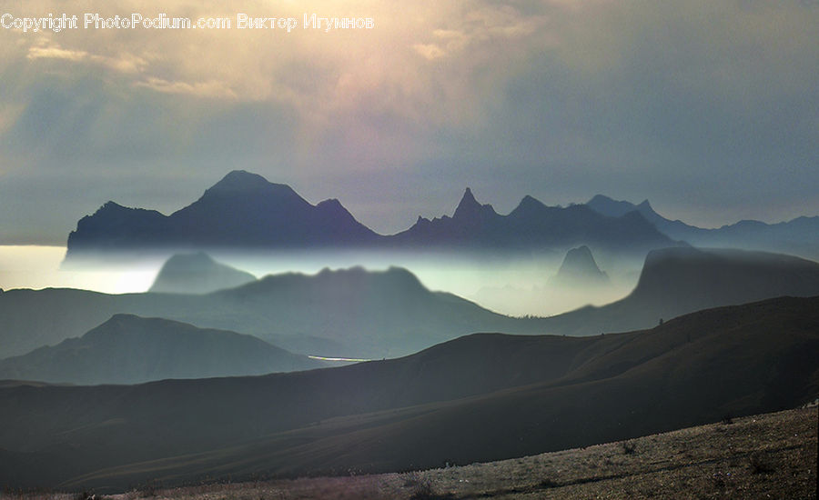 Dawn, Dusk, Sky, Sunrise, Sunset, Mountain, Mountain Range