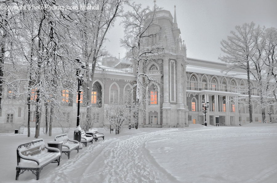 Blizzard, Outdoors, Snow, Weather, Winter, Ice, Bench