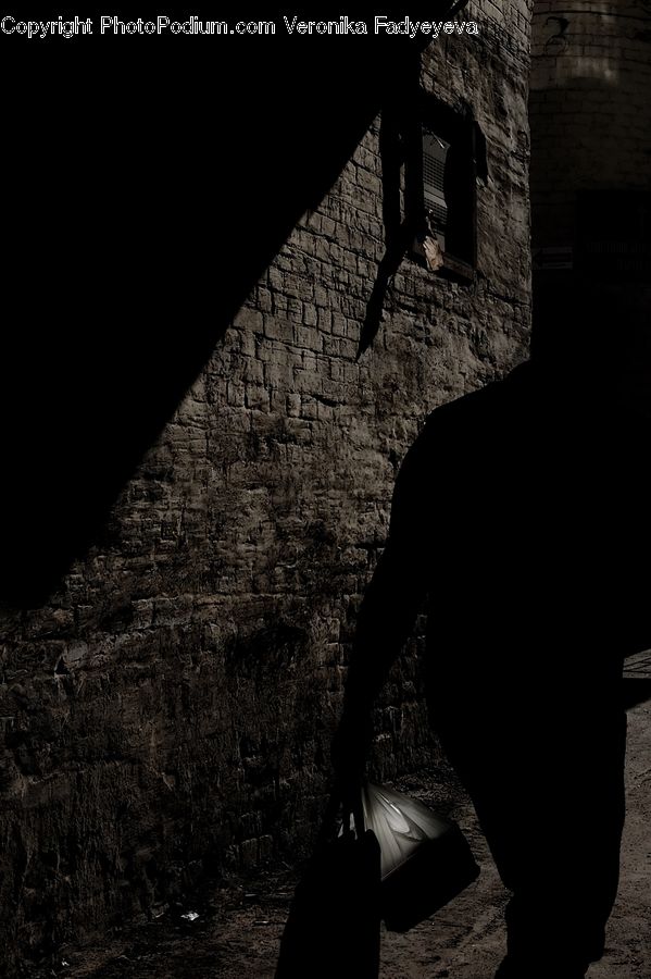 People, Person, Human, Silhouette, Brick, Tomb, Alley
