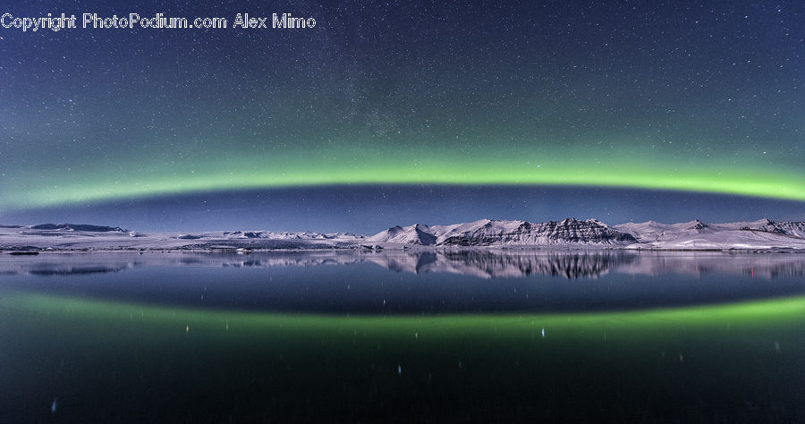 Aurora, Light, Night, Outdoors, Galaxy, Milky Way, Nebula