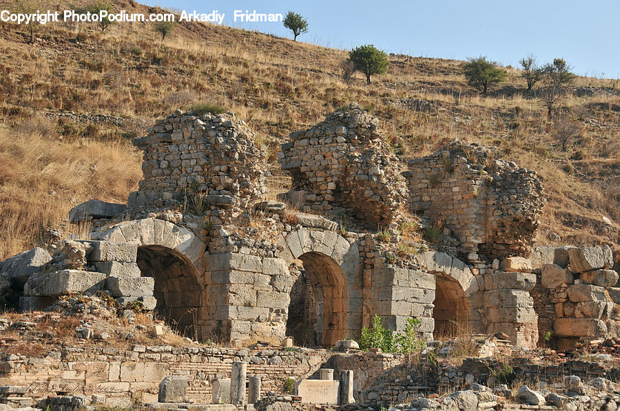 Castle, Fort, Ruins, Arch, Rubble, Ground, Soil