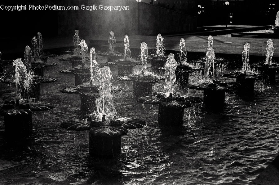 Fountain, Water, Outdoors, Ripple, Lighting, Forest, Jungle
