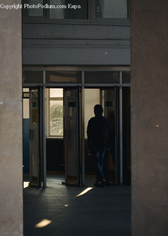 People, Person, Human, Door, Revolving Door, Basement, Room