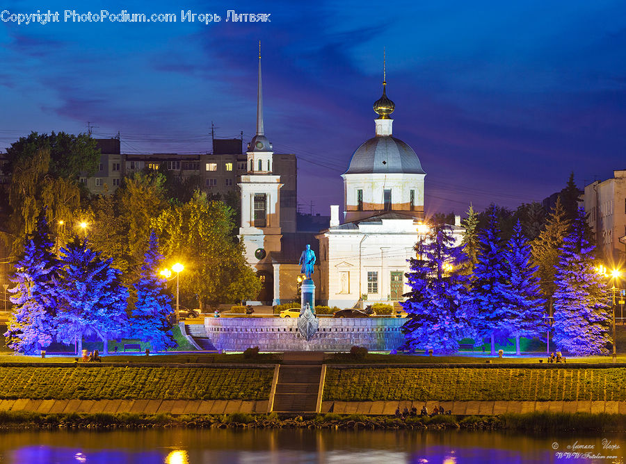 Architecture, Spire, Steeple, Tower, Castle, Fort, Lighting