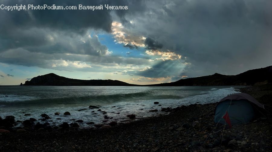 Camping, Flare, Light, Sunlight, Beach, Coast, Outdoors