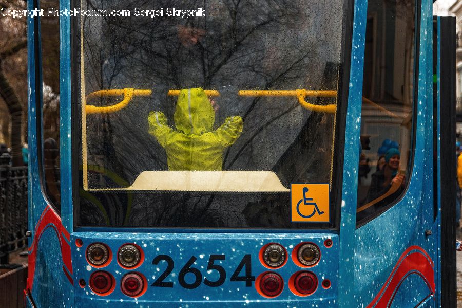 Train, Vehicle, Bus, Asphalt, Tarmac, Art
