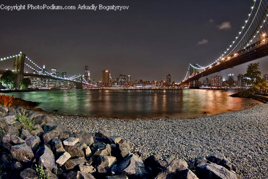 Bridge, Rock, Dirt Road, Gravel, City, Downtown, Ground
