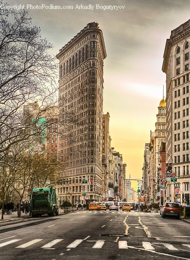 City, Downtown, Urban, Intersection, Road, Metropolis, Building