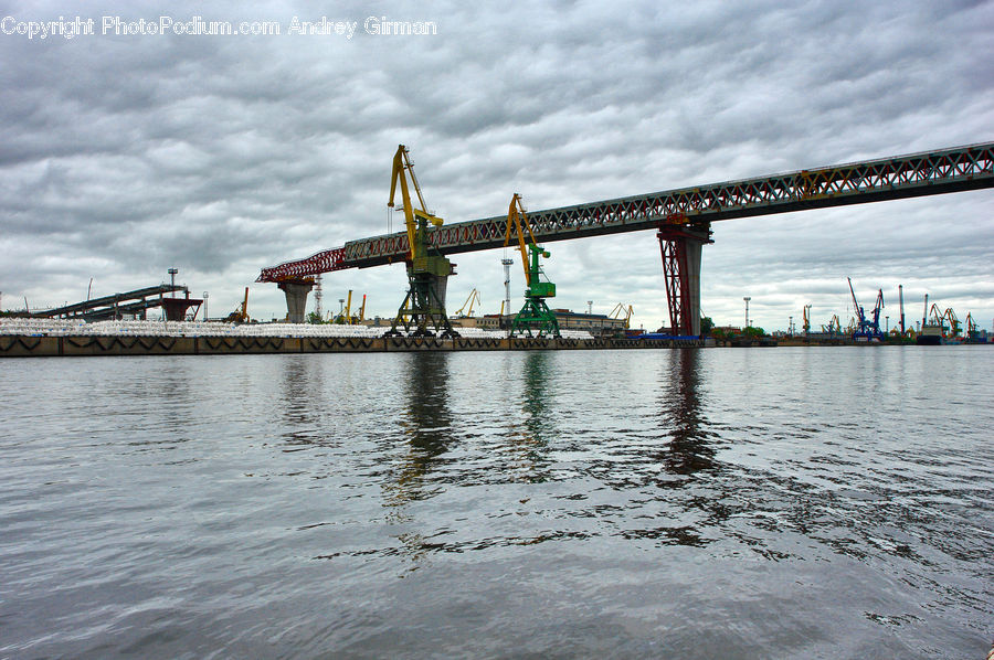 Bridge, Dock, Pier, Landscape, Nature, Scenery, Port