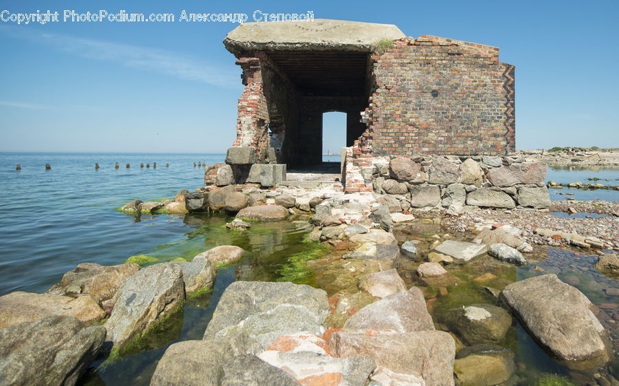 Rock, Castle, Fort, Bunker, Ruins, Coast, Outdoors