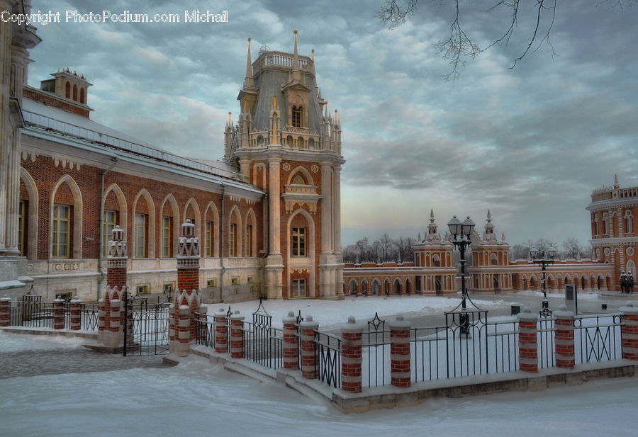 Architecture, Downtown, Plaza, Town Square, Building, Brick, Church