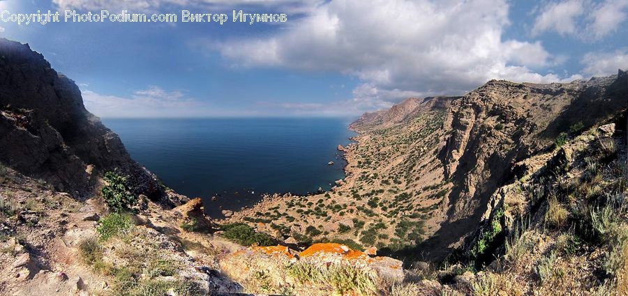 Canyon, Outdoors, Valley, Cliff, Coast, Sea, Water