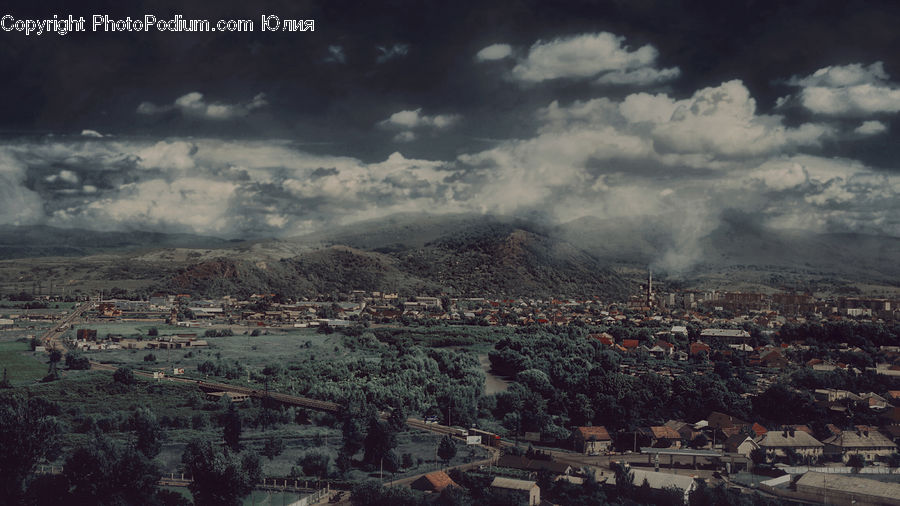 Cloud, Cumulus, Sky, Building, Downtown, Town, Azure Sky